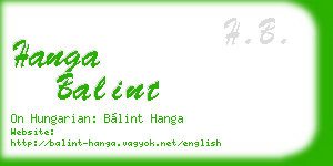 hanga balint business card
